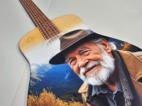 Custom Shape Guitar Headstone Memorial Plaque